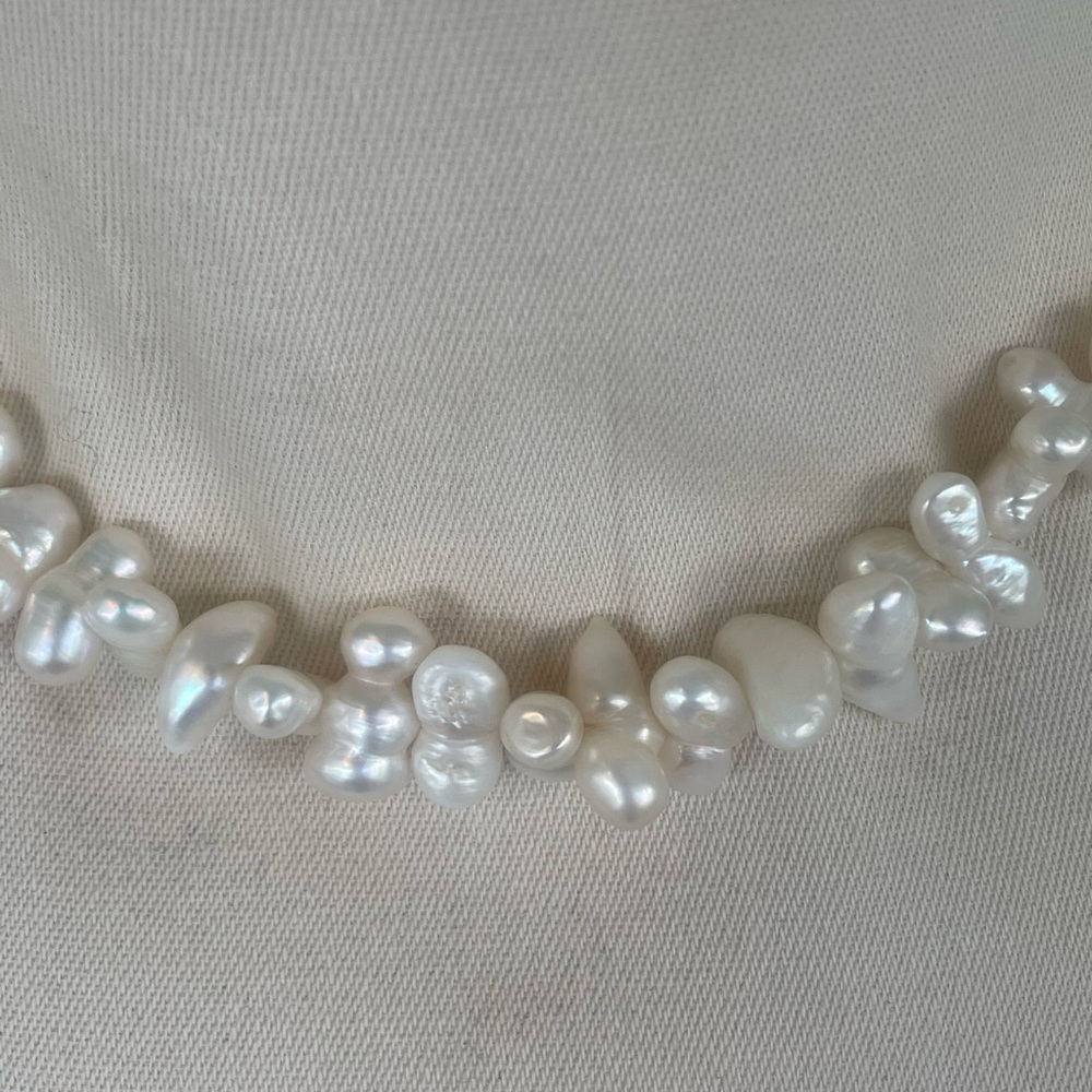Biwa Stick Pearl Necklace Handmade USA New with Tag - Picture 3 of 6